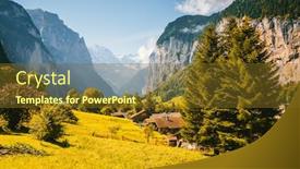  Presentation with summer - PPT theme having summer-view-of-alpine-valley background and a tawny brown colored foreground