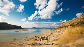  Presentation with summer - Beautiful slide set featuring summer-view-of-balos-beach backdrop and a yellow colored foreground