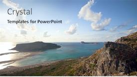  Presentation with summer - PPT theme consisting of summer-view-of-balos-beach background and a light blue colored foreground