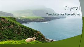  Presentation with island - Beautiful theme featuring summer-view-of-mykines-island backdrop and a sky blue colored foreground