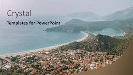  Presentation with lagoon - Slides enhanced with summer-view-of-oludeniz-lagoon background and a light blue colored foreground