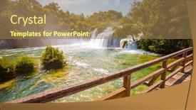  Presentation with popular - Colorful PPT theme enhanced with summer-view-of-skradinski-buk backdrop and a coral colored foreground