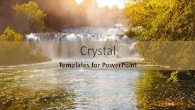  Presentation with popular - Audience pleasing slide deck consisting of summer-view-of-skradinski-buk backdrop and a gold colored foreground