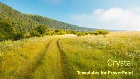  Presentation with pasture - Presentation theme enhanced with summer-view-of-the-pasture background and a tawny brown colored foreground