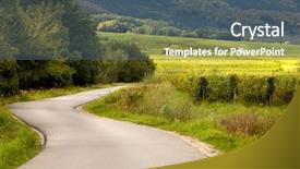  Presentation with summer - Slides featuring summer view on curving road background and a  colored foreground