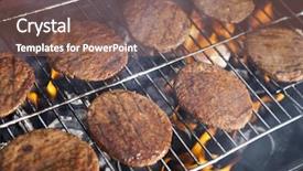  Presentation with grilling - Theme having hot grilling background and a coral colored foreground