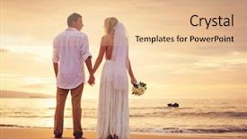  Presentation with married - Beautiful PPT layouts featuring summer wedding - bride and groom enjoying amazing backdrop and a lemonade colored foreground
