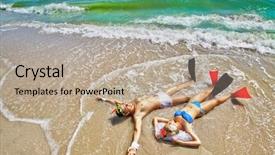  Presentation with bride - Slide set having summer wedding - bride and groom lying background and a mint green colored foreground