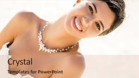  Presentation with soft colors - Cool new slides with summer wedding - gorgeous bride smiling backdrop and a coral colored foreground