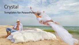  Presentation with happy birthday for husband - Beautiful PPT layouts featuring summer wedding - happy bride flying on bed backdrop and a lemonade colored foreground