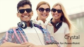  Presentation with weekend - PPT layouts consisting of summer weekend with friends background and a lemonade colored foreground