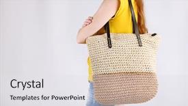  Presentation with eco bag - Presentation theme enhanced with summer wicker eco bag background and a light gray colored foreground