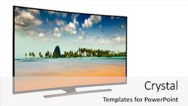  Presentation with modern elegant - Audience pleasing slides consisting of summer wide screen - 4k monitor isolated on white backdrop and a white colored foreground