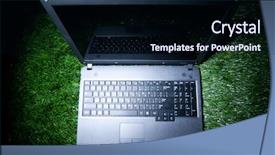  Presentation with creativity - Slides consisting of summer wide screen - business creativity concept laptop sheets background and a  colored foreground