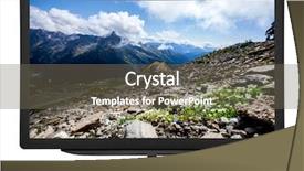  Presentation with silver fern black white flag - Beautiful slide set featuring summer wide screen - flat television on the white backdrop and a  colored foreground