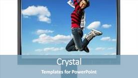  Presentation with high tech change - Audience pleasing presentation consisting of summer wide screen - girl jumping high and monitor backdrop and a teal colored foreground