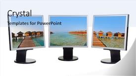  Presentation with my panorama on computer screen - PPT layouts with summer wide screen - maldives panorama in computer monitors background and a light blue colored foreground