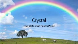  Presentation with sky rainbow - PPT theme with summer with a blue sky background and a light blue colored foreground