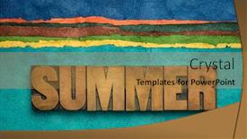  Presentation with recreation - Slide deck featuring summer-word-in-vintage-letterpress background and a gold colored foreground