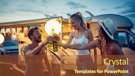  Presentation with celebration - PPT theme enhanced with summertime-celebration-on-holiday background and a red colored foreground