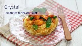  Presentation with gluten free food various pasta - Presentation theme consisting of summertime-chilled-style-capellini-pasta background and a sky blue colored foreground