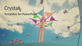  Presentation with rides - Slide set enhanced with summertime fun - rides at a county fair background and a soft green colored foreground