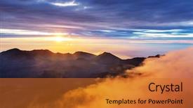  Presentation with summit - Slide deck with summit - beautiful sunrise scene on haleakala background and a gold colored foreground
