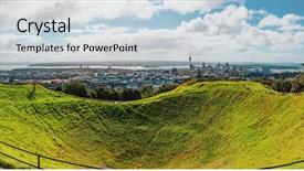  Presentation with garden city - PPT layouts with summit of mount eden background and a sky blue colored foreground