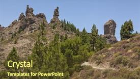  Presentation with summit - Beautiful PPT layouts featuring summit of roque nublo grand backdrop and a tawny brown colored foreground
