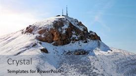  Presentation with summit - Audience pleasing PPT theme consisting of summit-of-the-col-rodella backdrop and a ocean colored foreground