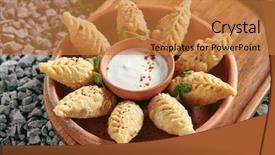  Presentation with dim sum - Cool new slide deck with sums - azerbaijani fried dumplings giurza backdrop and a gold colored foreground