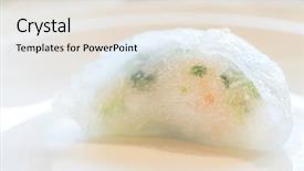  Presentation with dim sum - PPT theme enhanced with sums - chinese dim sum hagao background and a sky blue colored foreground