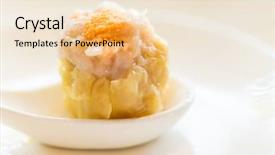 Presentation with dim sum shumai steamed - Beautiful PPT theme featuring sums - chinese dim sum shumai backdrop and a lemonade colored foreground