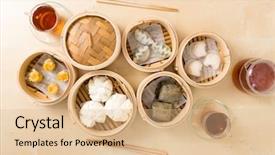  Presentation with dim sum - Amazing theme having sums - chinese dim sum backdrop and a lemonade colored foreground