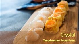  Presentation with dim sum - Slide deck with sums - chinese food dim sum background and a red colored foreground