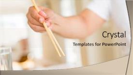  Presentation with asian chopsticks - Cool new presentation theme with sums - middle age man eating asian backdrop and a lemonade colored foreground