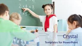  Presentation with math lesson - Slide deck featuring sums during lesson of math background and a light blue colored foreground