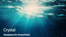  Presentation with underwater - Beautiful slides featuring sun - background sand on the beach backdrop and a ocean colored foreground