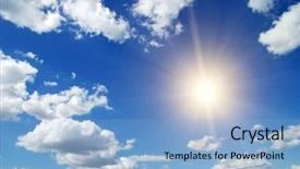  Presentation with clouds - Slides with sun - clouds background and a light blue colored foreground