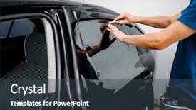  Presentation with blade - Colorful slides enhanced with sun - male auto wrapper with blade backdrop and a tawny brown colored foreground