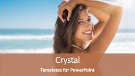  Presentation with summer sun - Amazing presentation theme having sun - portrait of attractive woman standing backdrop and a coral colored foreground
