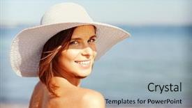  Presentation with holidays - Slide deck enhanced with sun - summer holidays and vacation concept background and a light blue colored foreground