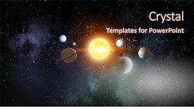  Presentation with planets - Cool new slides with sun - system of planets mixed media backdrop and a wine colored foreground
