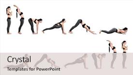  Presentation with woman sport - Slides featuring sun - young woman practicing yoga white background and a lemonade colored foreground