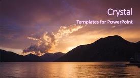  Presentation with sky sun - Audience pleasing PPT layouts consisting of red vivid clouds illuminated backdrop and a tawny brown colored foreground