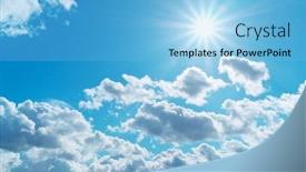  Presentation with deep blue - Presentation theme consisting of sun-and-deep-blue-cloudy background and a light blue colored foreground
