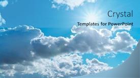  Presentation with deep blue - Slides featuring sun-and-deep-blue-cloudy background and a light blue colored foreground