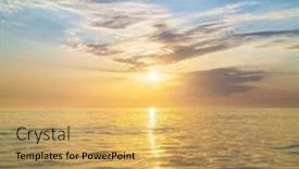  Presentation with sea sun - Slide set with sun-and-golden-sea-sunset background and a yellow colored foreground