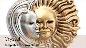  Presentation with moon - Audience pleasing PPT theme consisting of sun and moon backdrop and a coral colored foreground