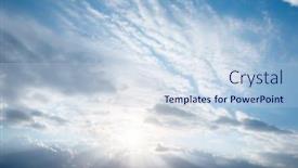 Presentation with nature design - Amazing presentation theme having sun-behind-the-clouds-nature backdrop and a sky blue colored foreground